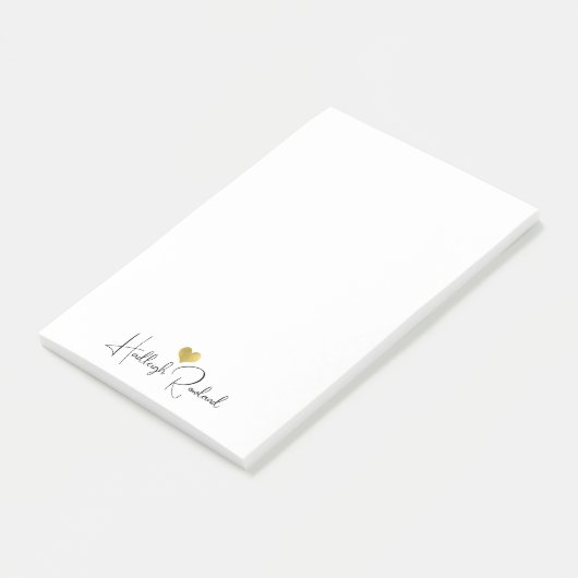 Moderne Monogram Handgeschreven Script Naam  Post-it® Notes (Schuin)