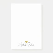 Moderne Monogram Handgeschreven Script Naam Post-it® Notes (Voorkant)