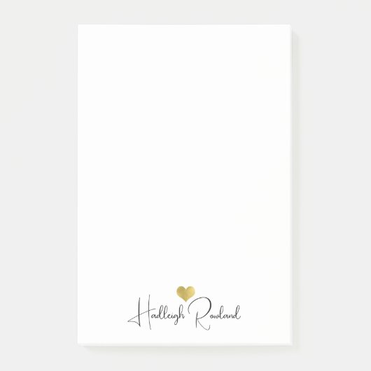 Moderne Monogram Handgeschreven Script Naam  Post-it® Notes (Voorkant)