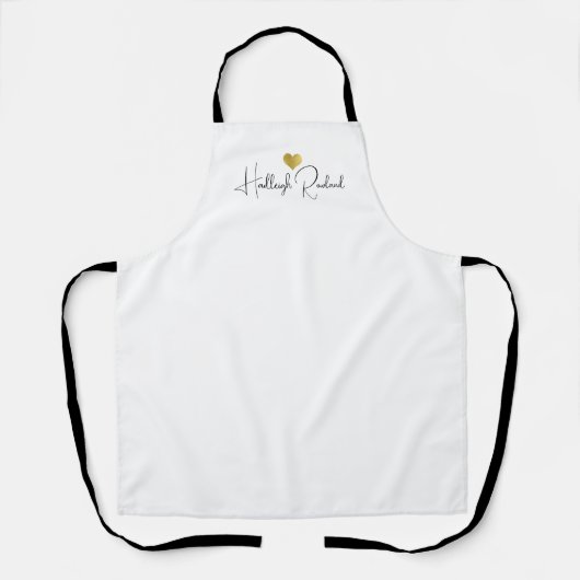 Moderne Monogram Handgeschreven Script Naam Schort (Voorkant)