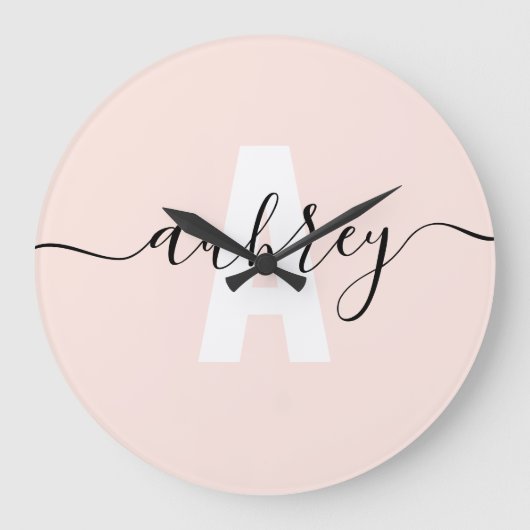 Moderne monogram handschrift Calligrafie Naam Grote Klok (Voorkant)