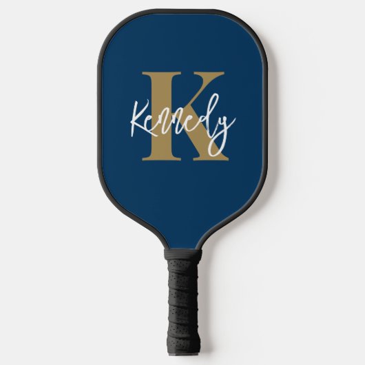 Moderne monogram handschrift Naam Aangepaste kleur Pickleball Paddle (Voorkant)
