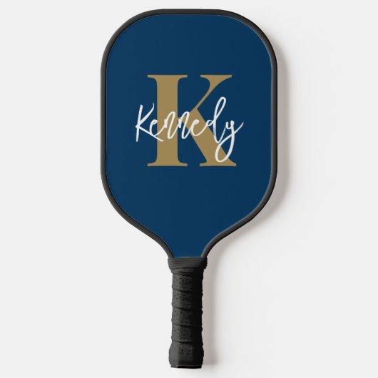 Moderne monogram handschrift Naam Aangepaste kleur Pickleball Paddle (Achterkant)