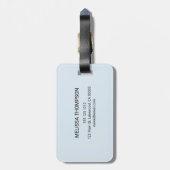 Moderne Monogram handschrift Script Name Simple Bagagelabel (Achterkant verticaal)