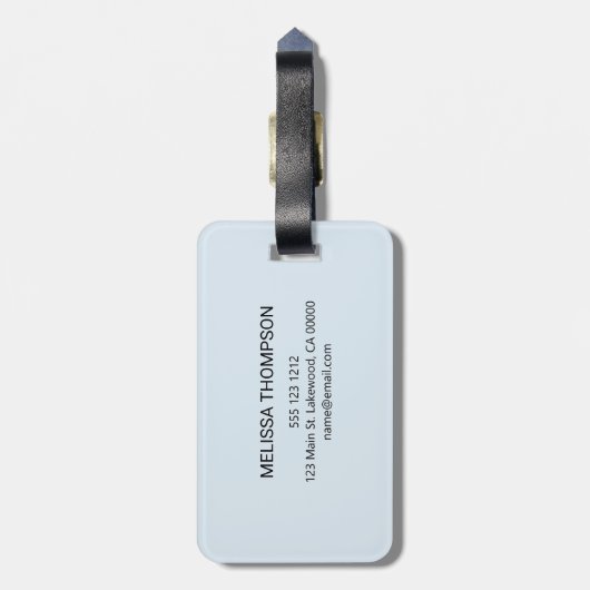 Moderne Monogram handschrift Script Name Simple Bagagelabel (Achterkant verticaal)