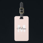 Moderne Monogram handschrift Script Name Simple Bagagelabel<br><div class="desc">Moderne monogram in combinatie met handschrift kalligrafie.</div>