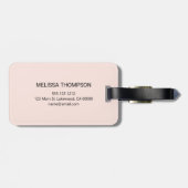 Moderne Monogram handschrift Script Name Simple Bagagelabel (Achterkant horizontaal)