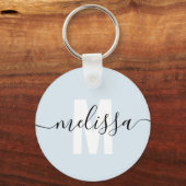 Moderne Monogram handschrift Script Name Simple Sleutelhanger (Voorkant)