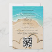 Moderne Monogram Harten in de Zandbruiloft Kaart (Achterkant)