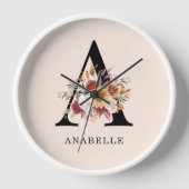 Moderne Monogram Herbst  Herfst Waterverf Bloemen  (Voorkant)
