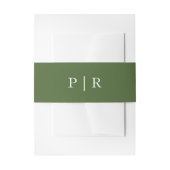 Moderne Monogram Herfst Green Wedding Uitnodigingen Wikkel (Voorkant Voorbeeld)