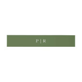 Moderne Monogram Herfst Groene Bruiloft Uitnodigingen Wikkel (Vlak)