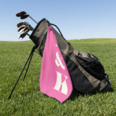 Moderne Monogram Hot Roze Douane Bruidsfeest Golfhanddoek (Groen)