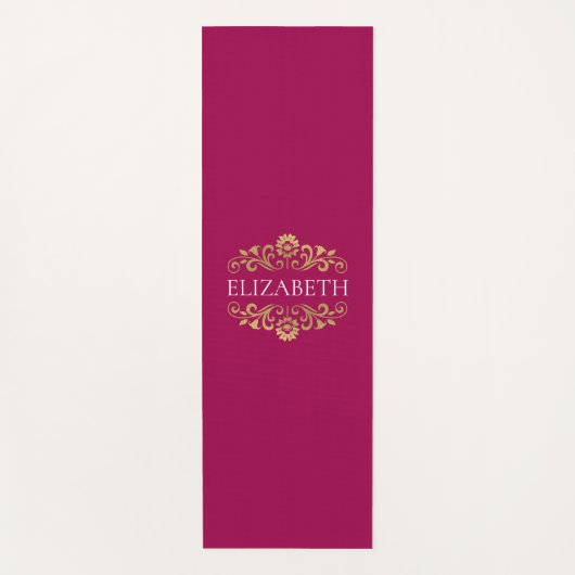 Moderne monogram hot-roze werkout Yoga Mat (Voorkant)