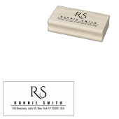 Moderne Monogram Houten Kunststempel Rubberstempel (Gestempeld)