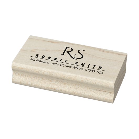 Moderne Monogram Houten Kunststempel Rubberstempel (Stempel)