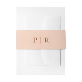 Moderne Monogram Huwelijk Elegante Saliegroen Uitnodigingen Wikkel