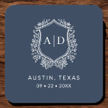 Moderne Monogram Huwelijk Marine Blauwe Kreeft Kartonnen Onderzetters<br><div class="desc">Voeg een elegante touch toe aan uw feest met het Modern Monogram Wedding Crest Square Paper Onderzetter. Met een geavanceerd monogram crest-ontwerp zijn deze onderzetters ideaal voor bruiloften, verlovingsfeesten of vrijgezellenfeesten. De stijlvolle vierkante vorm en het hoogwaardige, absorberende papier beschermen oppervlakken en verbeteren tegelijkertijd uw inrichting. Personaliseer met uw initialen...</div>