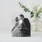 Moderne Monogram Huwelijks Dankkaart Bedankkaart (Staand voorkant)