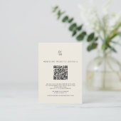 Moderne Monogram Huwelijkswebsite Details QR-code Informatiekaartje (Staand voorkant)