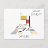 Moderne monogram in kunststijl. Letter J Briefkaart (Voorkant)