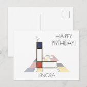 Moderne monogram in kunststijl. Letter L Briefkaart (Voorkant / Achterkant)