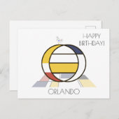 Moderne monogram in kunststijl. Letter O Briefkaart (Voorkant / Achterkant)