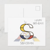 Moderne monogram in kunststijl. Letter S Briefkaart (Voorkant / Achterkant)