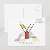 Moderne monogram in kunststijl. Letter Y Briefkaart (Voorkant / Achterkant)