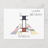 Moderne monogram in kunstzinnige stijl. Letter I Briefkaart (Voorkant)