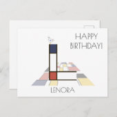 Moderne monogram in kunstzinnige stijl. Letter L Briefkaart (Voorkant / Achterkant)