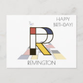 Moderne monogram in kunstzinnige stijl. Letter R Briefkaart (Voorkant)