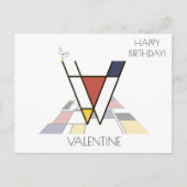 Moderne monogram in kunstzinnige stijl. Letter V Briefkaart (Voorkant)