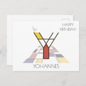 Moderne monogram in kunstzinnige stijl. Letter Y Briefkaart (Voorkant / Achterkant)