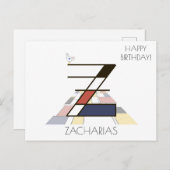 Moderne monogram in kunstzinnige stijl. Letter Z Briefkaart (Voorkant / Achterkant)