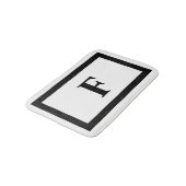 Moderne Monogram in wit en zwart Badmat (Gekanteld)