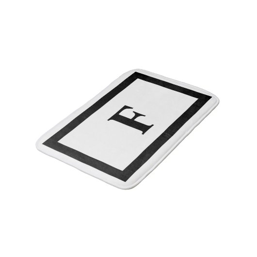 Moderne Monogram in wit en zwart Badmat (Gekanteld)