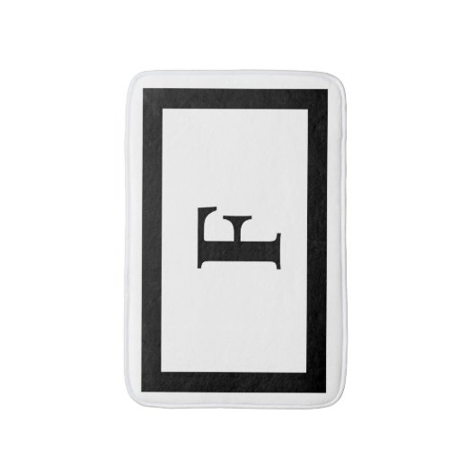 Moderne Monogram in wit en zwart Badmat (Voorkant Verticaal)