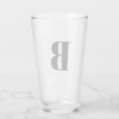 Moderne Monogram Initiaal Bierglas Glas (Achterkant)