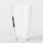 Moderne Monogram Initiaal Bierglas Glas (Links)