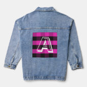 Moderne Monogram Initiaal Custom Denim Jas Jacket (Achterkant)