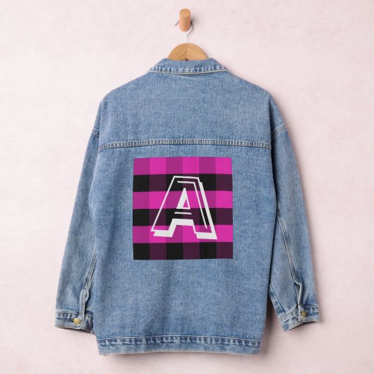 Moderne Monogram Initiaal Custom Denim Jas Jacket (Hangar)