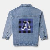 Moderne Monogram Initiaal Custom Denim Jas Jacket (Achterkant)