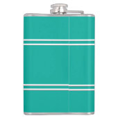 Moderne Monogram Initiaal Eenvoudig Zeegroen Heupfles (Achterkant)