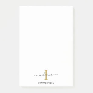 Moderne Monogram Initiaal Elegant Schrift Zakelijk Post-it® Notes