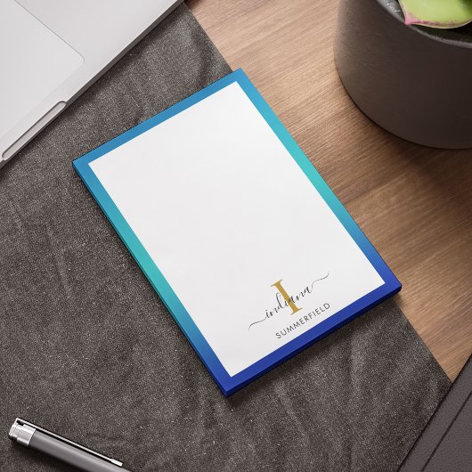 Moderne Monogram Initiaal Elegant Schrift Zakelijk Post-it® Notes