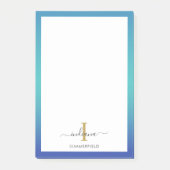 Moderne Monogram Initiaal Elegant Schrift Zakelijk Post-it® Notes (Voorkant)