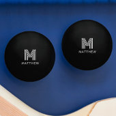Moderne monogram initiaal en naam pingpongbal