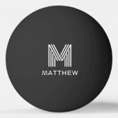 Moderne monogram initiaal en naam pingpongbal (Voorkant)