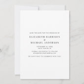 Moderne Monogram Initiaal Foto Overlay Save The Date (Achterkant)